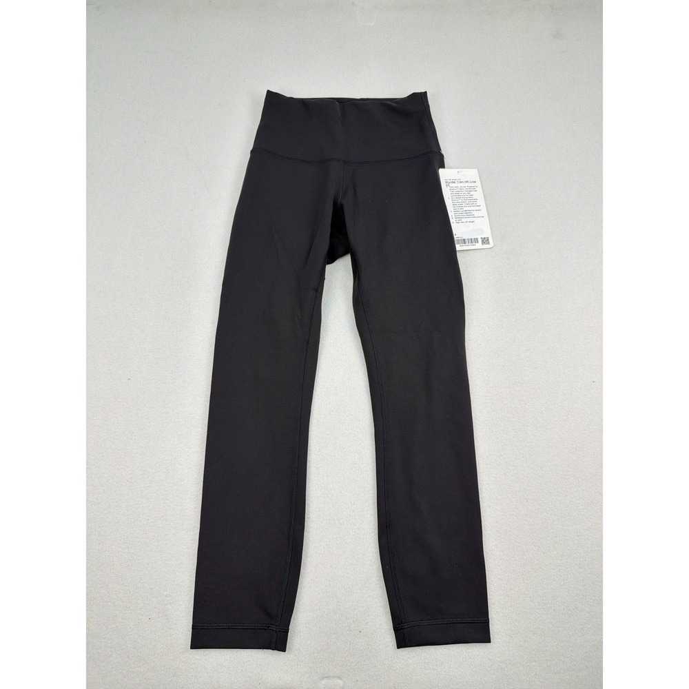 Lululemon Wunder Train High-Rise Crop 23" Black Everlux Leggings LW6CVLS Size 4
